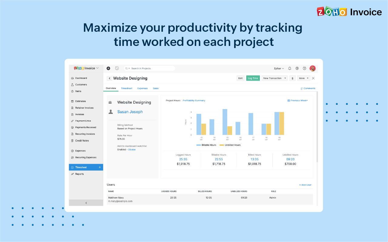 Zoho Invoice screenshot & Video