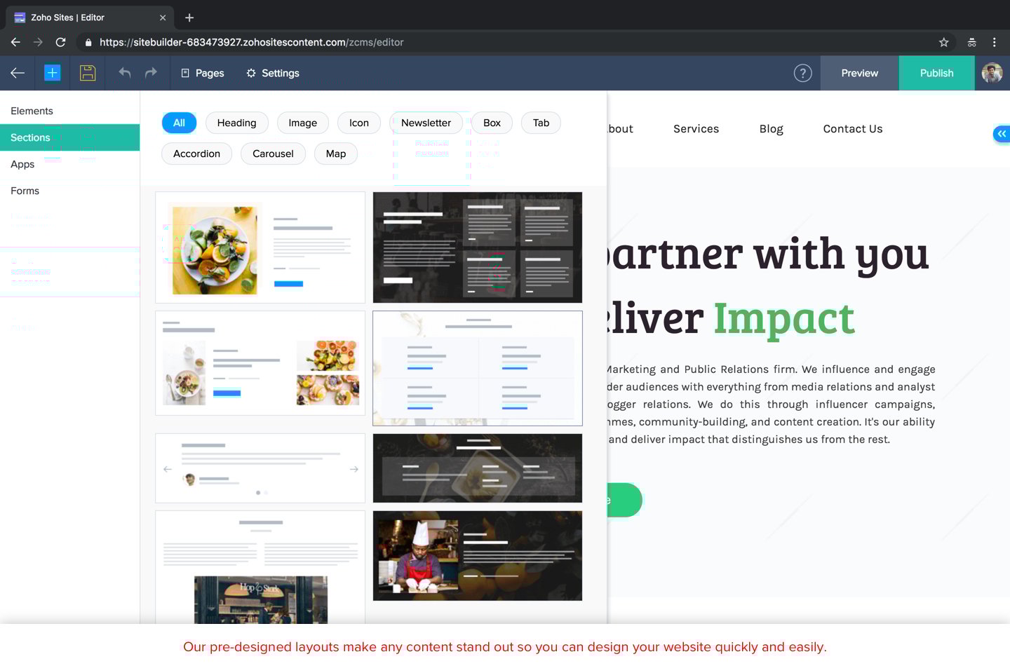 Zoho Sites screenshot & Video