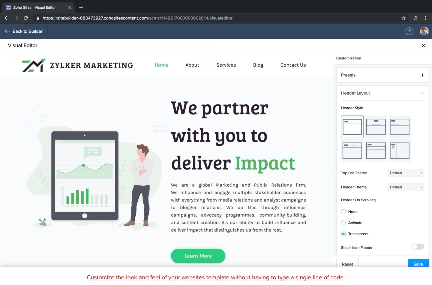 Zoho Sites screenshot & Video