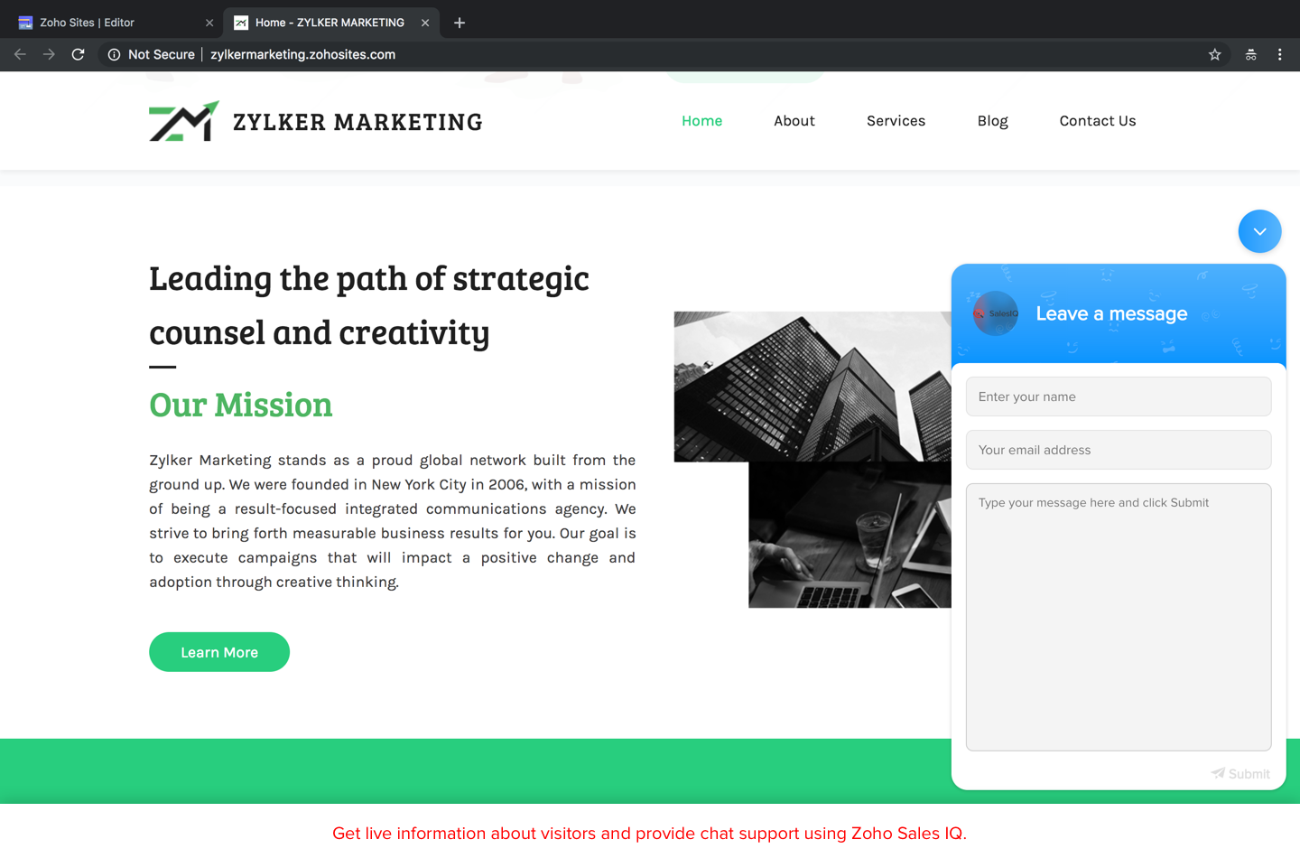 Zoho Sites screenshot & Video